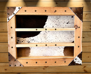 Belt Buckle Display with Genuine Cowhide Hair Background