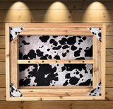 Belt Buckle Display Case - Faux Cowhide Hair Background